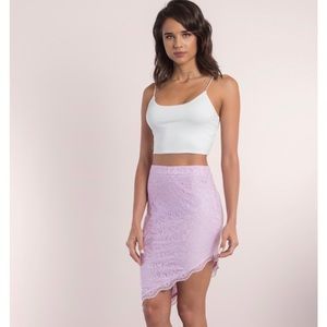 Lilac Tobi Lace Asymmetrical Mini Skirt